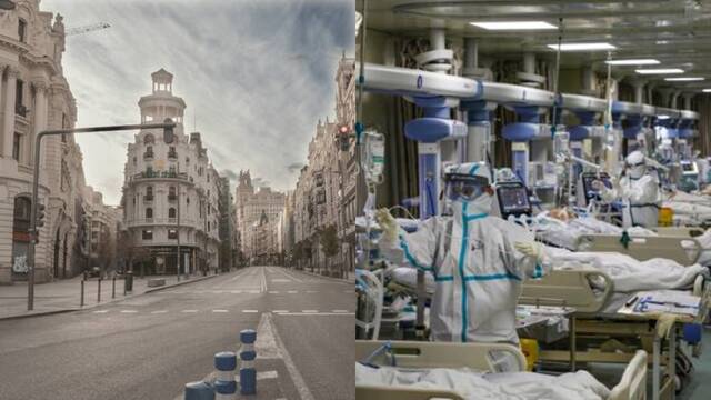 Las calles de Madrid vacías y los hospitales colapsados durante el Estado de Alarma