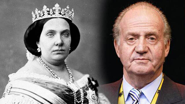 Isabel II de Borbón y Juan Carlos I de Borbón.