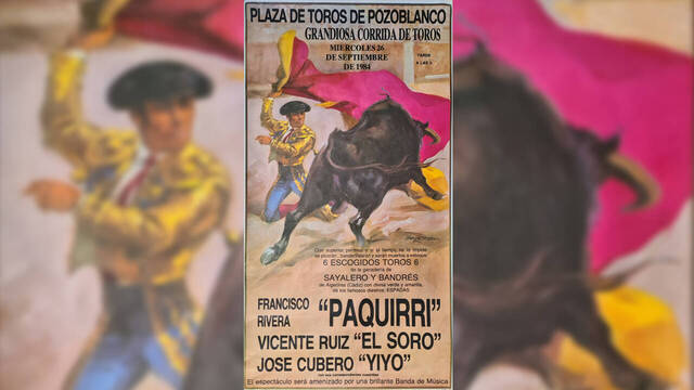 Cartel de la corrida de toros de Pozoblanco el 26 de septiembre de 1984.