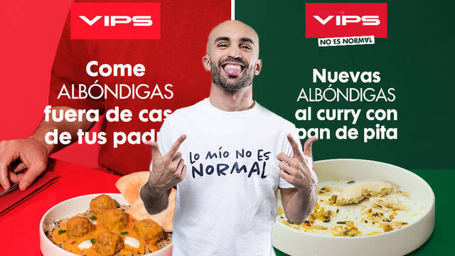 David Rodríguez con la nueva campaña de Vips de fondo.