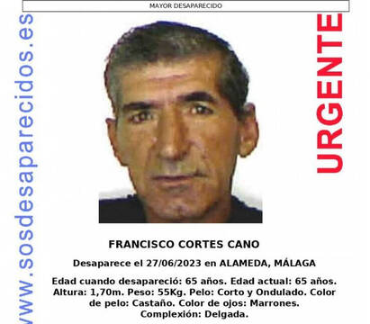 El desaparecido Francisco Cortés Cano lleva más de cinco meses sin dar noticias