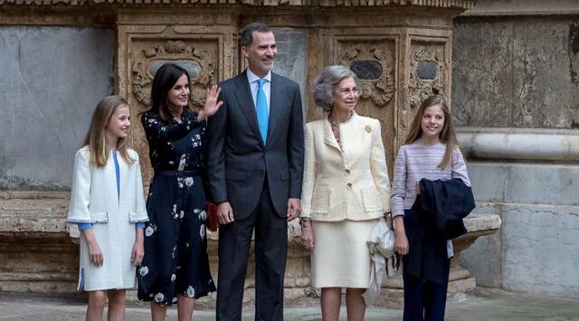 El último posado de la familia real en Palma de Mallorca en Semana Santa, del año 2019.