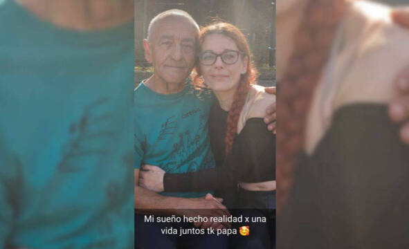 /Antonio Moncayo y su hija Begoña en su reencuentro tras 20 años.

