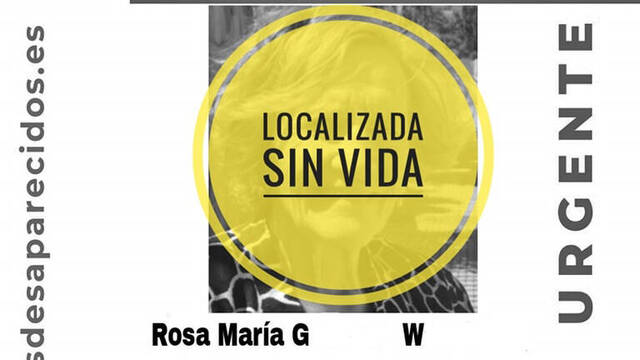 Rosa María G. W., localizada sin vida en un cementerio de Zaragoza.