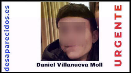 Cartel de SOS Desaparecidos de Daniel Villanueva Moll, desaparecido en Valencia el 9 de abril