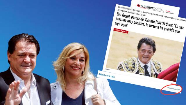 Montaje sobre El Soro, Eva Rogel y la noticia publicada por elcierredigital.com en julio de 2022. 