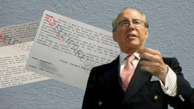 José María Ruiz-Mateos y los documentos del mandato que firmó antes de morir.